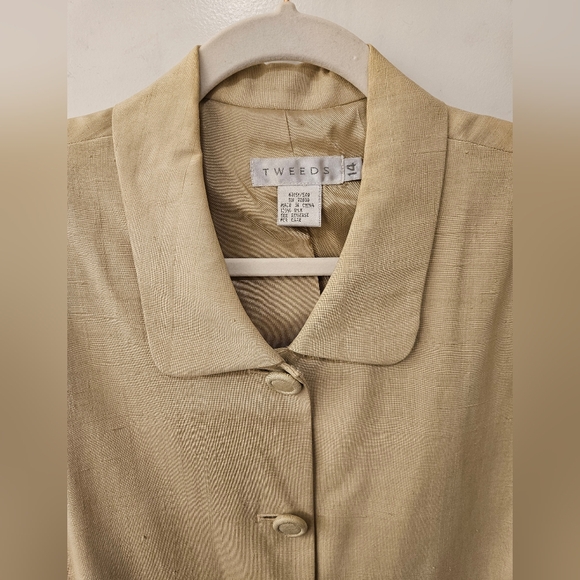 Vintage - Silk Tweeds Cream Pants Suit - Size 14 - Picture 2 of 13